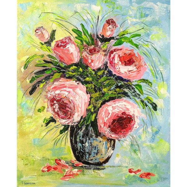 Pink Roses by Tatiana Gomzina